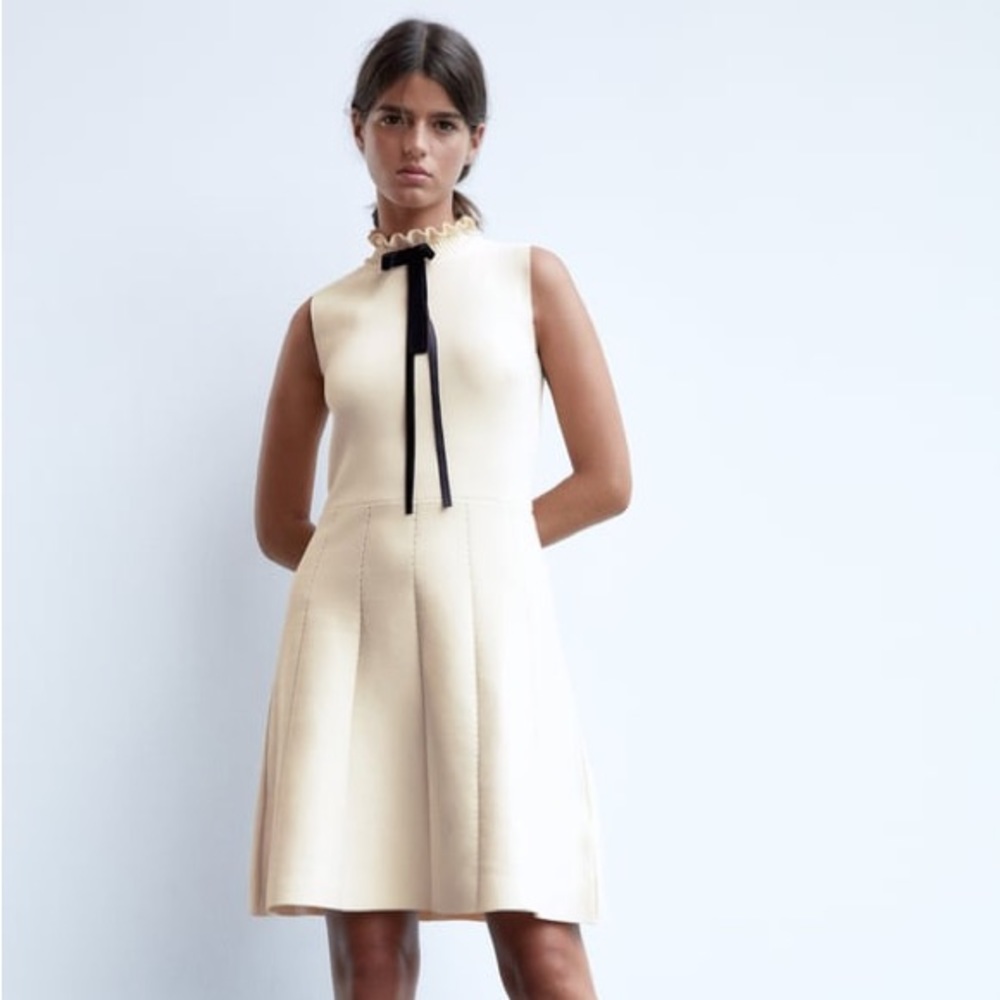 BRAND NEW w/Tags - Zara Bow Trim Knit Dress…Exclusive!!!! (M)
